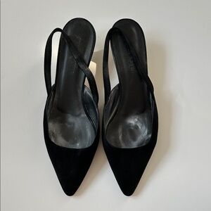 Jenni Kayne Black Pointed Slingback Heels